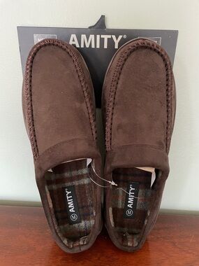 Ami Brown Suede Men’s Slip-On Moccasin Loafers/ Slippers , NWT
